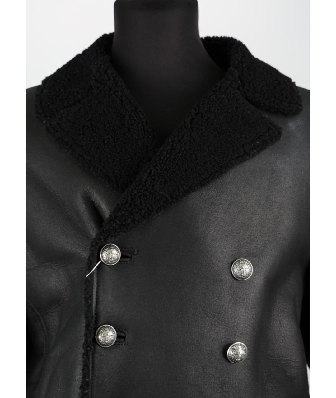 BALMAIN Черная кожаная дубленка/шуба, фото 4