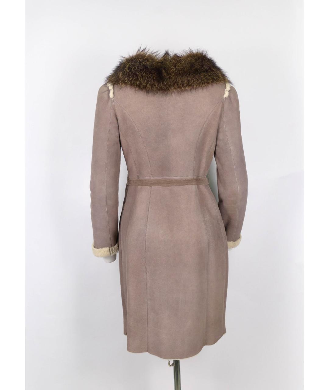 ERMANNO SCERVINO Серая кожаная дубленка, фото 2