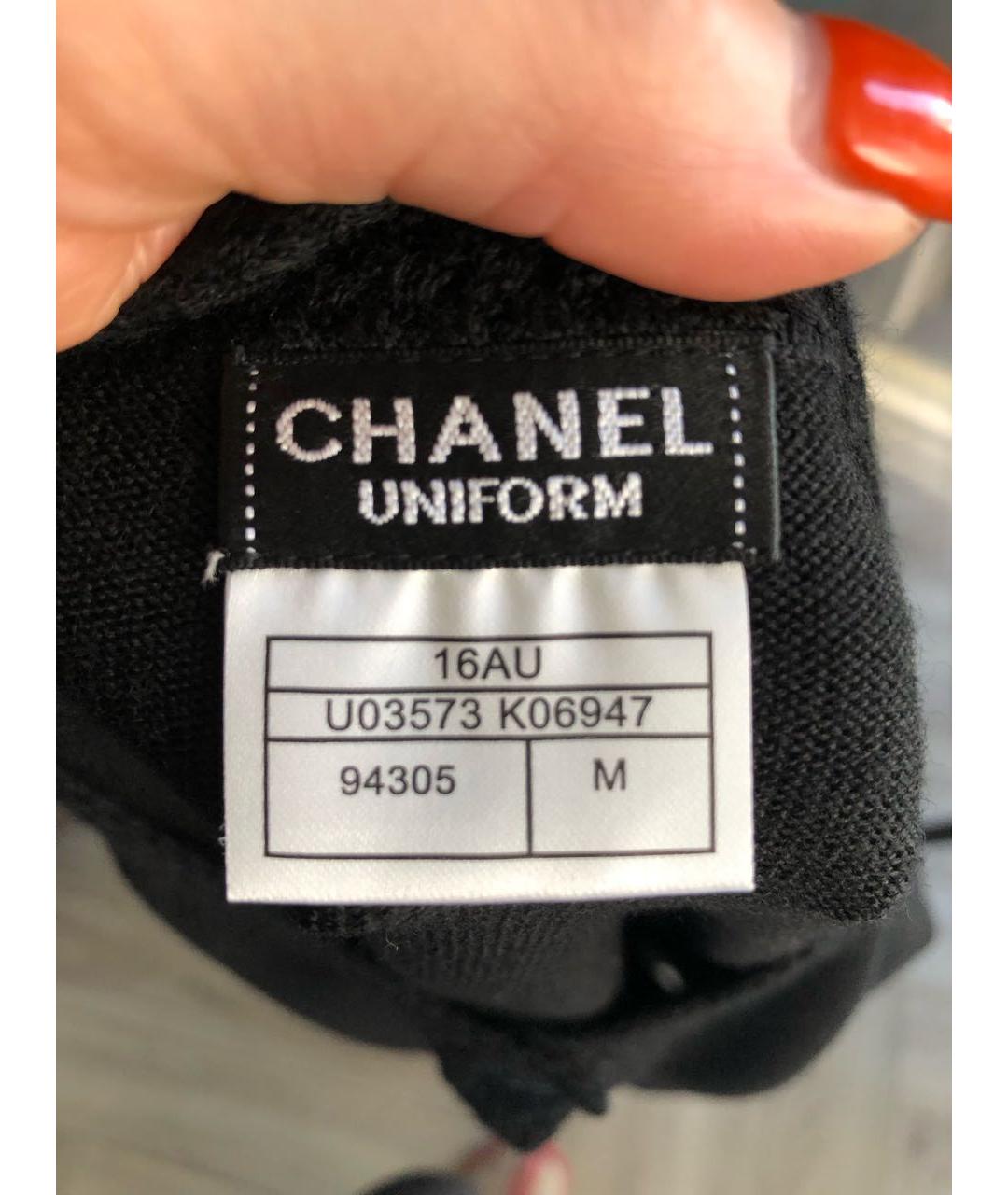 CHANEL Черный шерстяной кардиган, фото 2