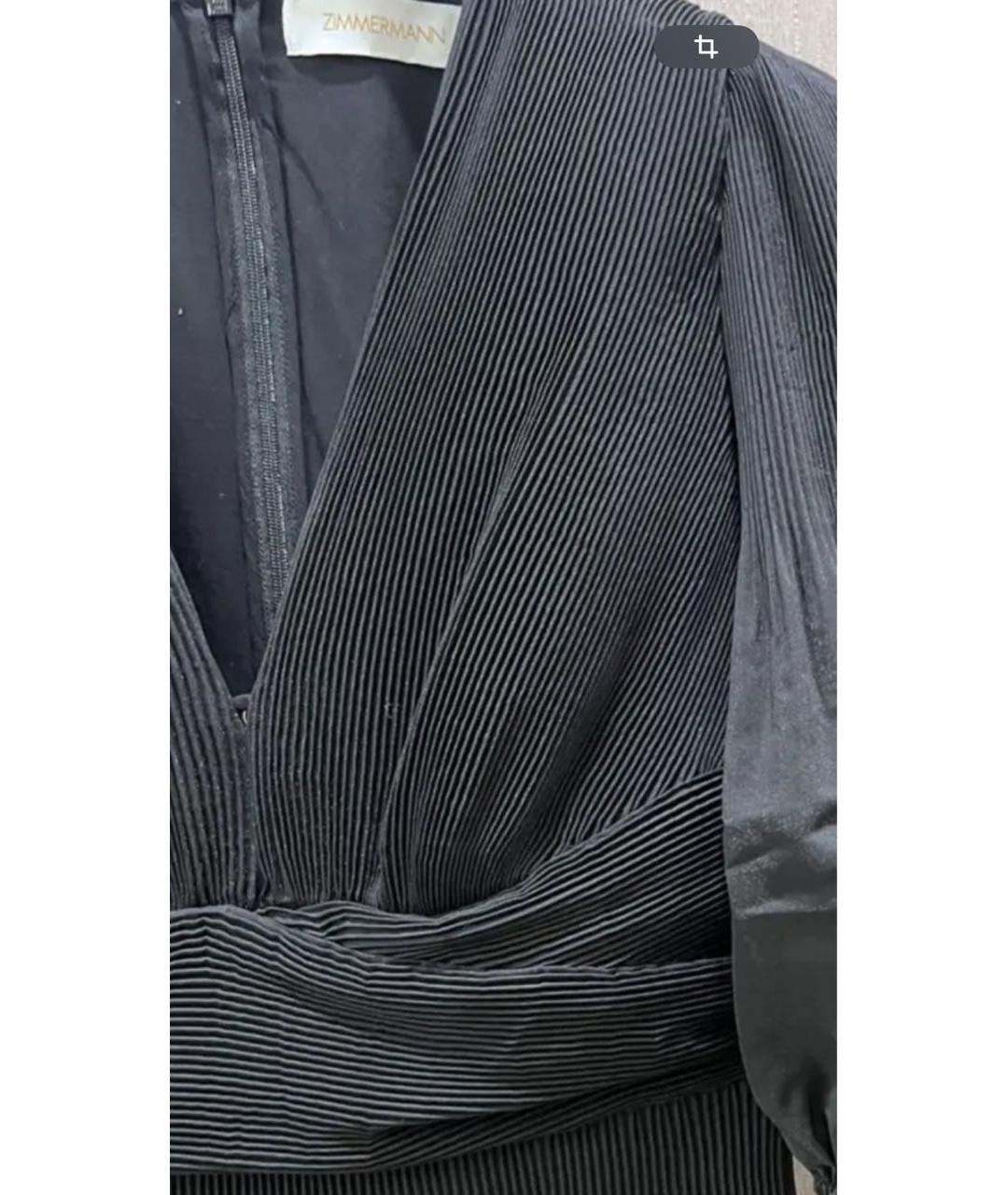 ZIMMERMANN Черное шифоновое коктейльное платье, фото 2