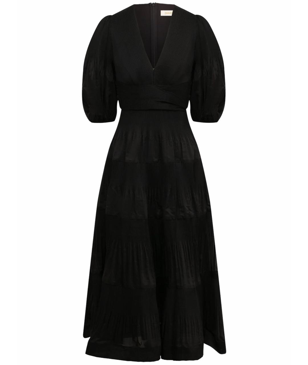 ZIMMERMANN Черное шифоновое коктейльное платье, фото 1