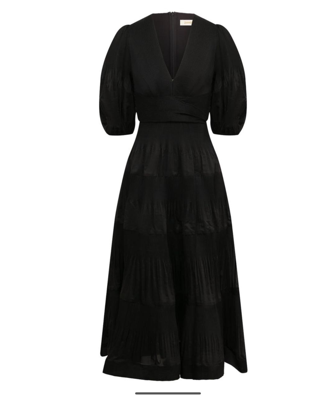 ZIMMERMANN Черное шифоновое коктейльное платье, фото 5