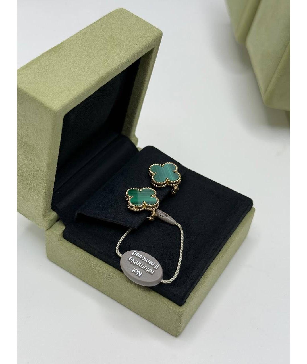 VAN CLEEF & ARPELS Зеленые серьги из желтого золота, фото 2