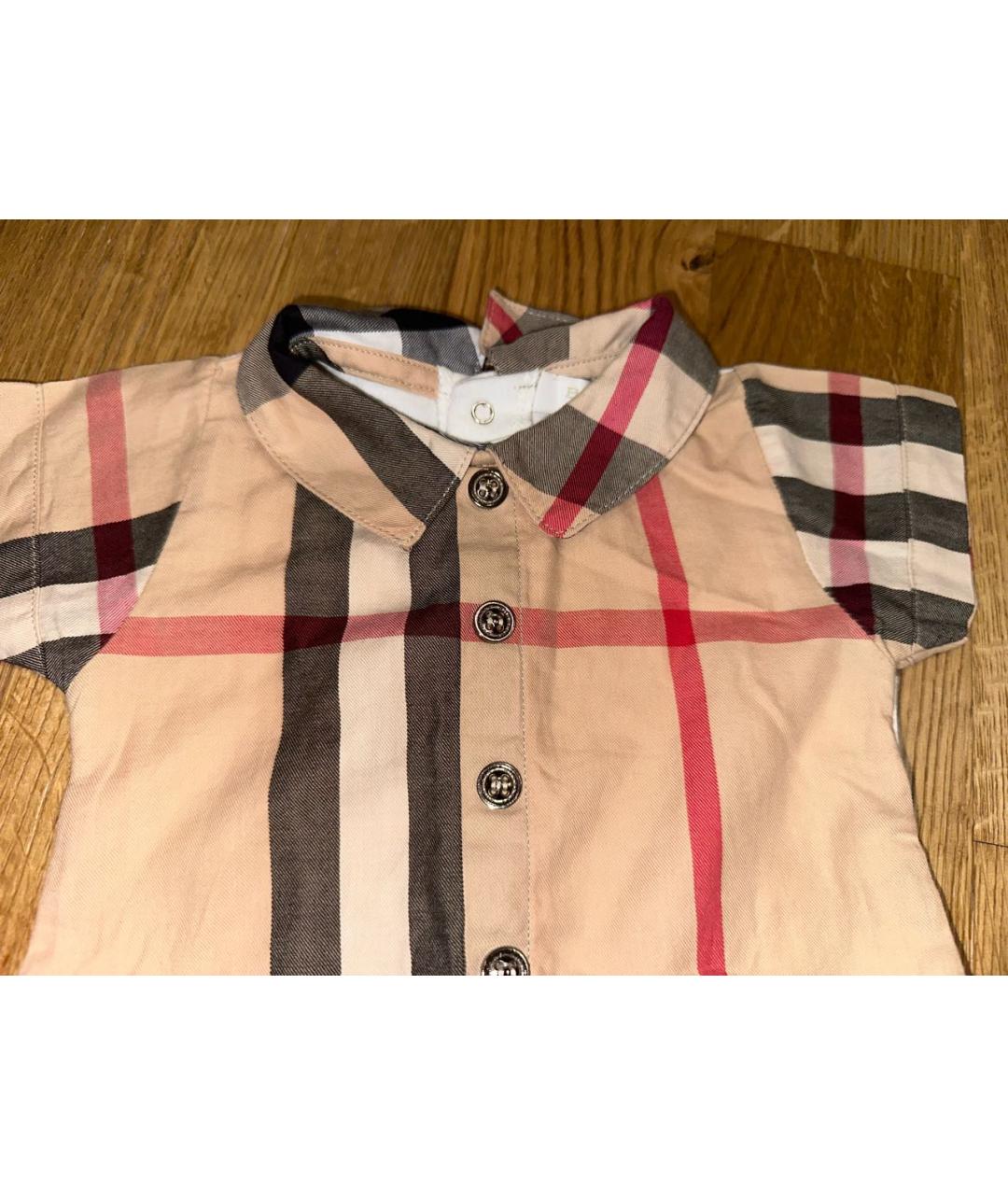 BURBERRY Белый хлопковый боди / песочник, фото 3