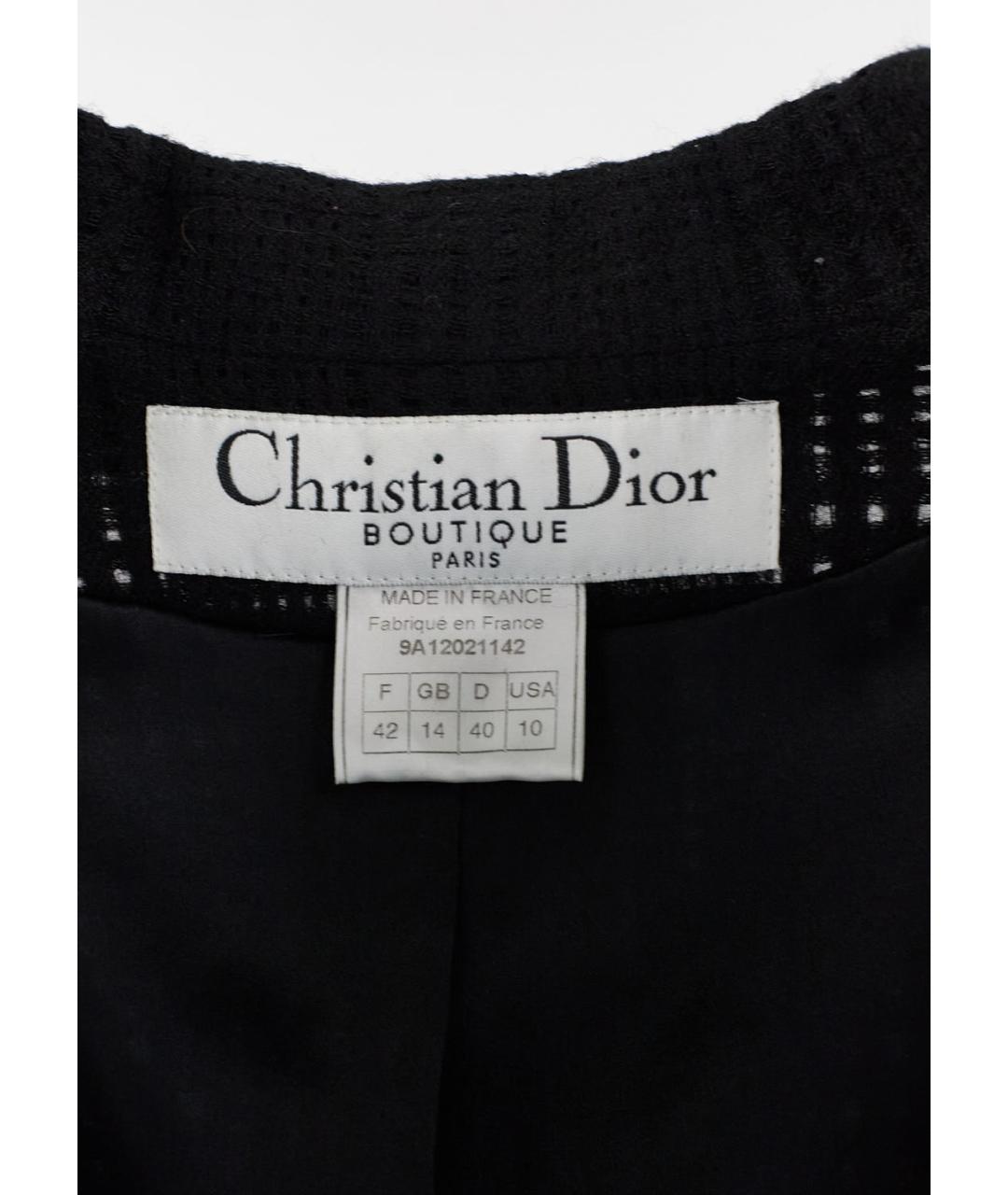 CHRISTIAN DIOR Черный шерстяной жакет/пиджак, фото 3