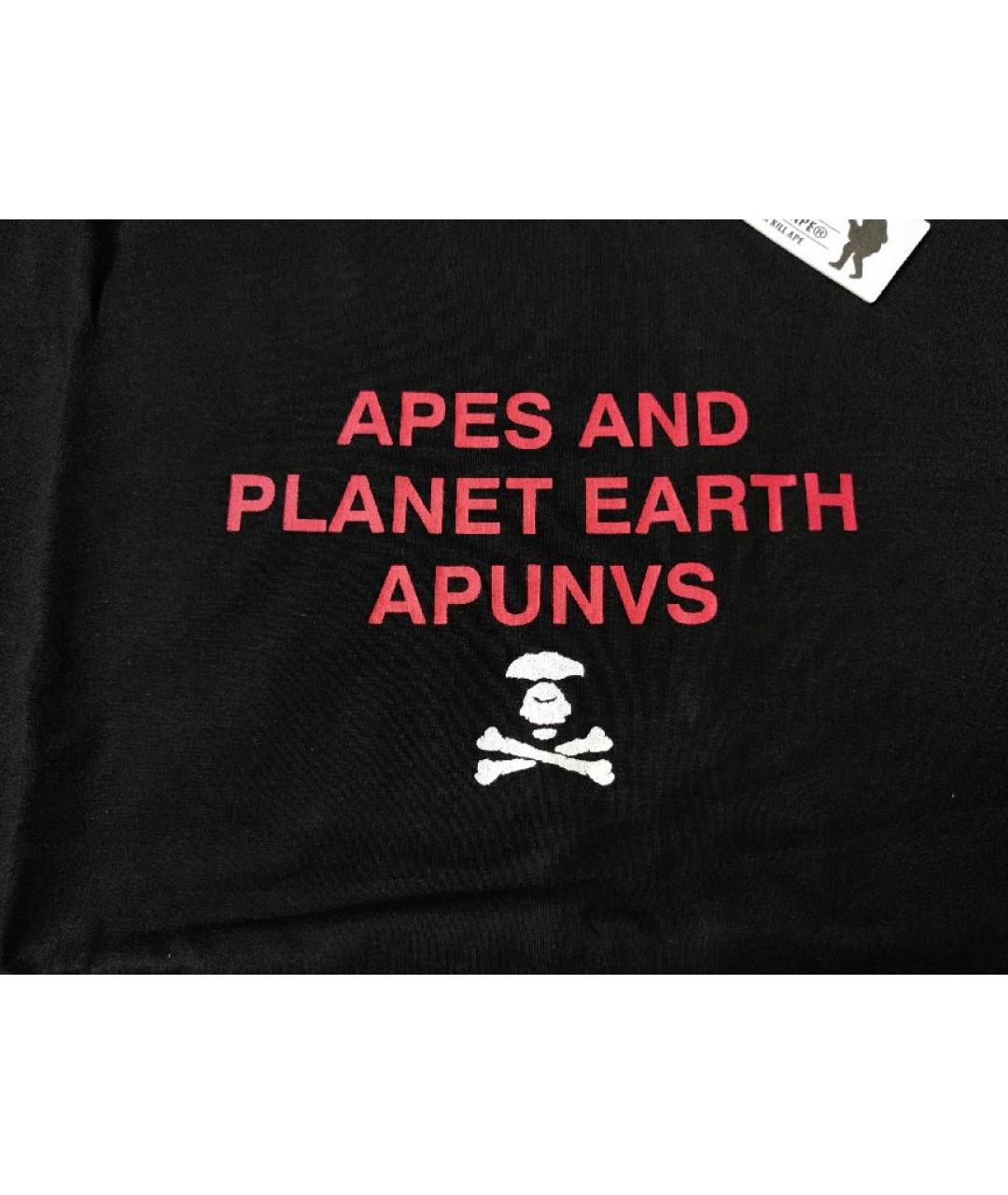 A BATHING APE Черная хлопковая футболка, фото 3