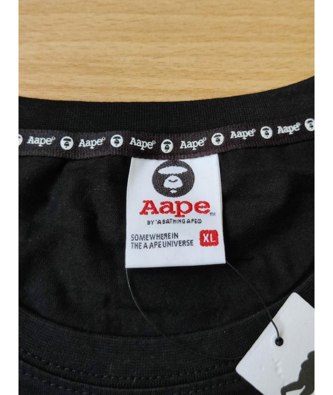A BATHING APE Черная хлопковая футболка, фото 5