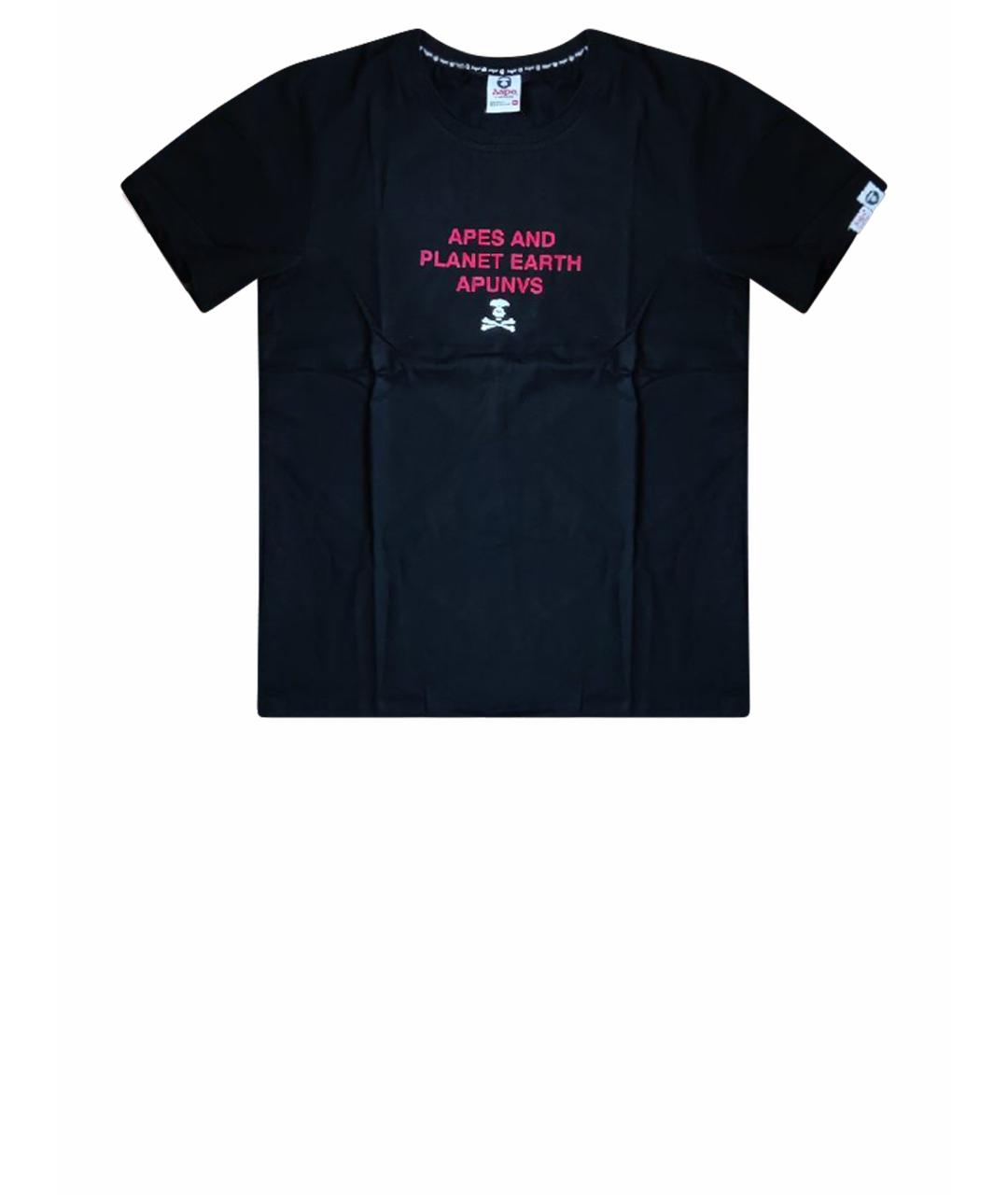 A BATHING APE Черная хлопковая футболка, фото 1