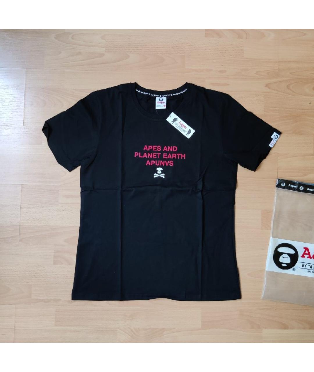 A BATHING APE Черная хлопковая футболка, фото 7