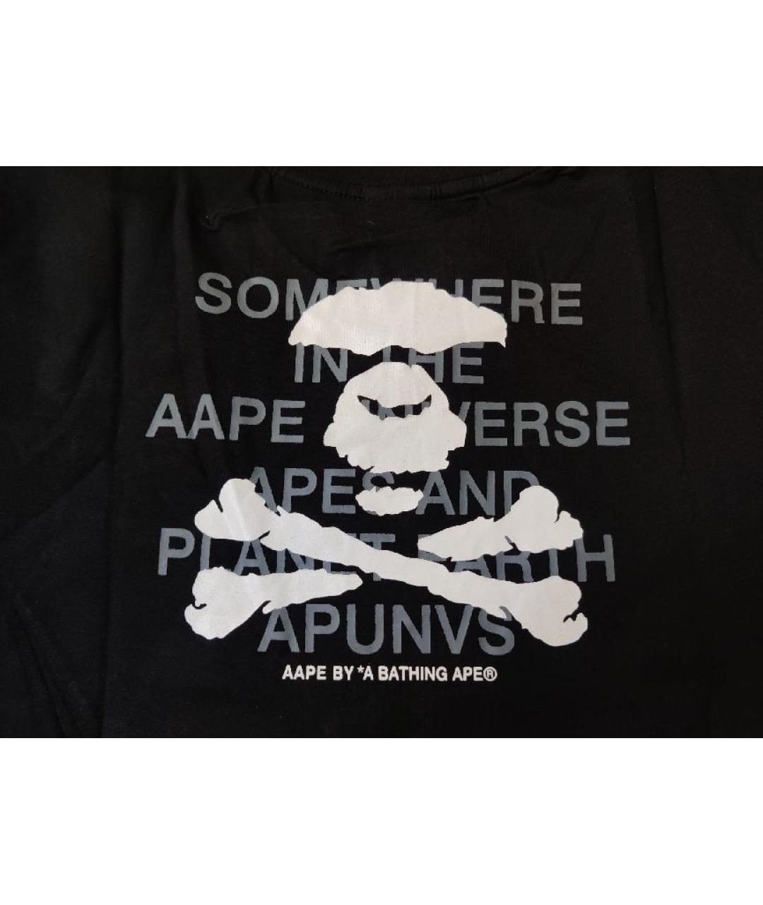 A BATHING APE Черная хлопковая футболка, фото 4
