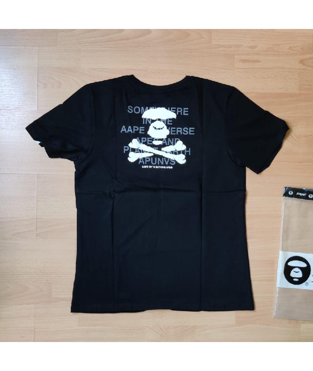A BATHING APE Черная хлопковая футболка, фото 2