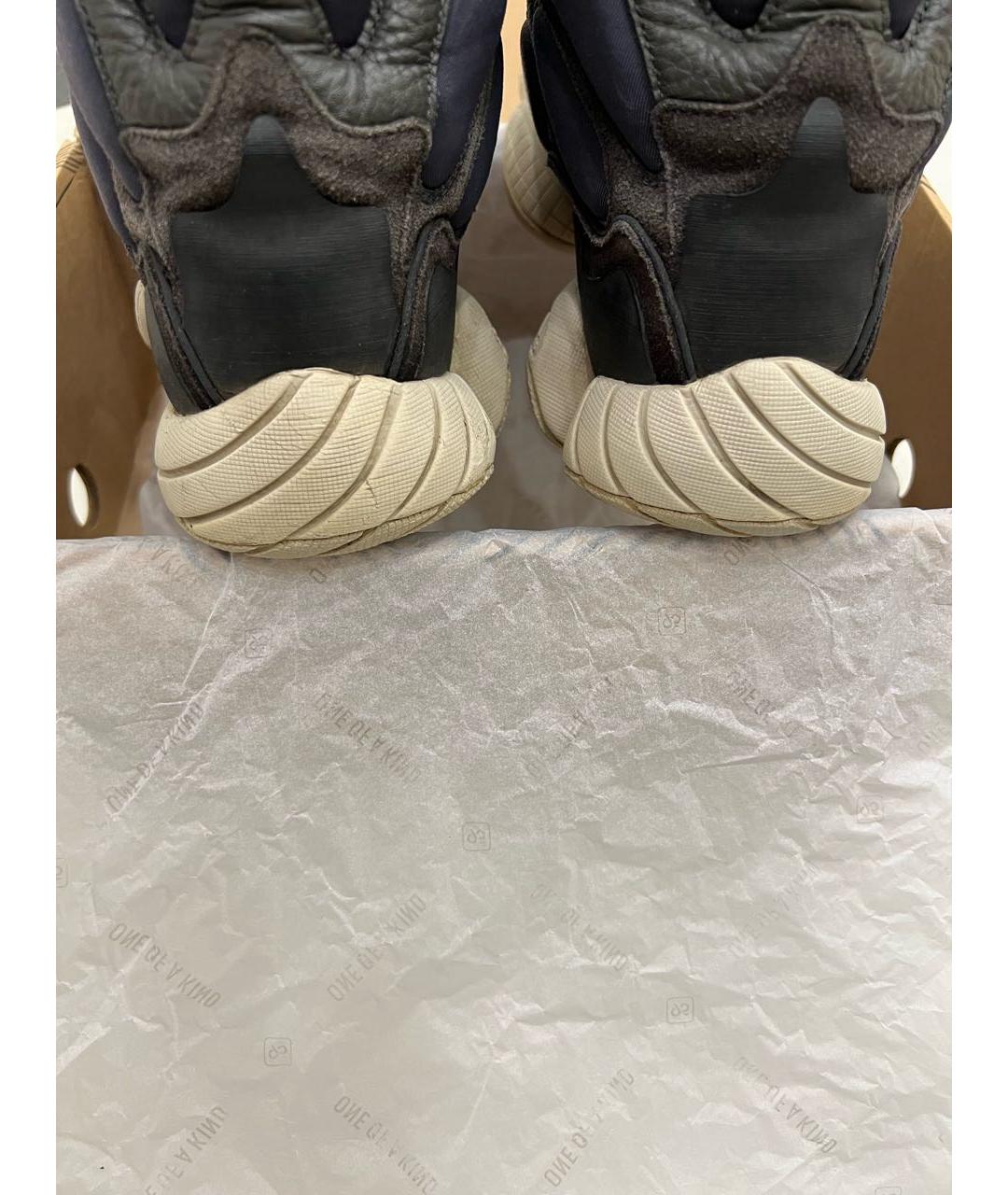ADIDAS YEEZY Темно-синие замшевые высокие кроссовки / кеды, фото 5