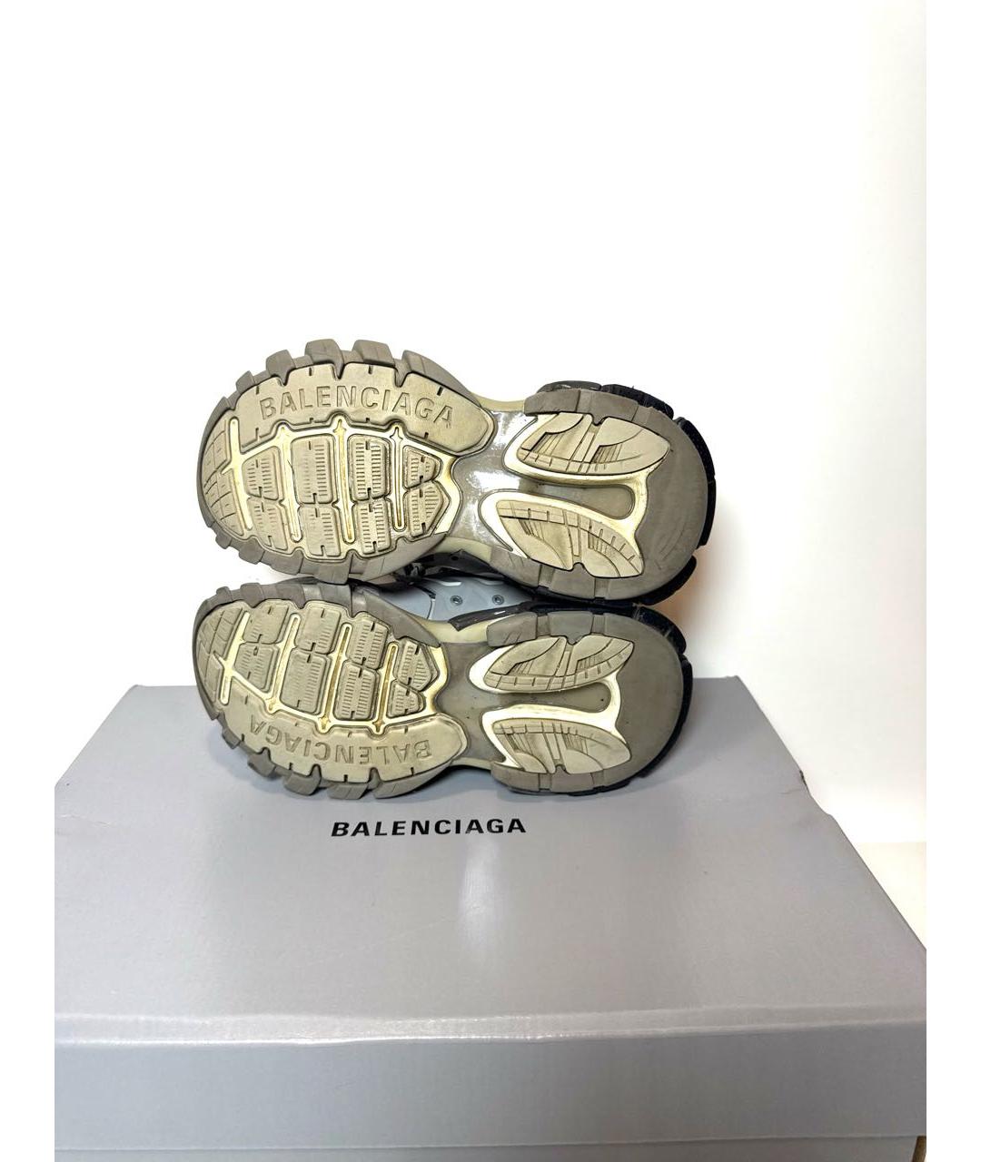 BALENCIAGA Серые кожаные кроссовки, фото 7