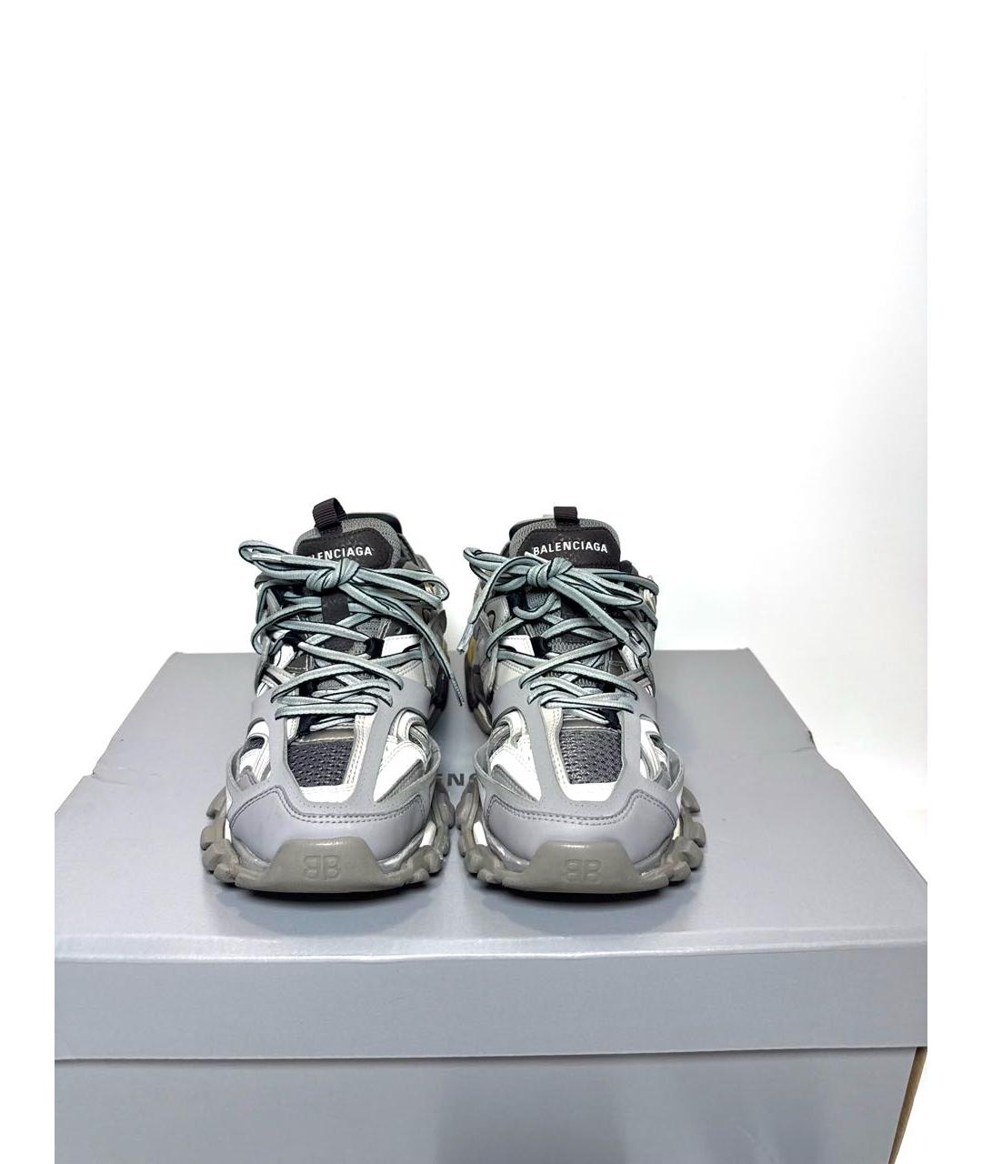 BALENCIAGA Серые кожаные кроссовки, фото 2