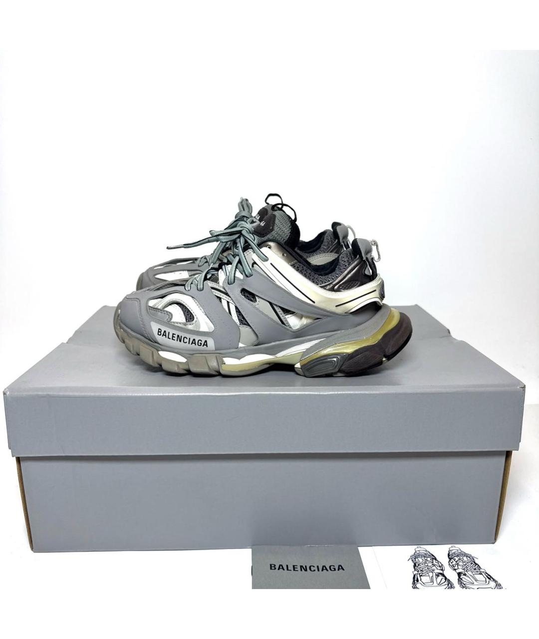 BALENCIAGA Серые кожаные кроссовки, фото 8