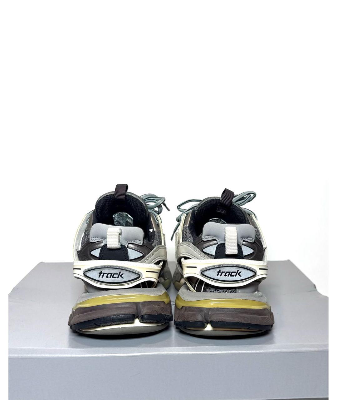 BALENCIAGA Серые кожаные кроссовки, фото 4