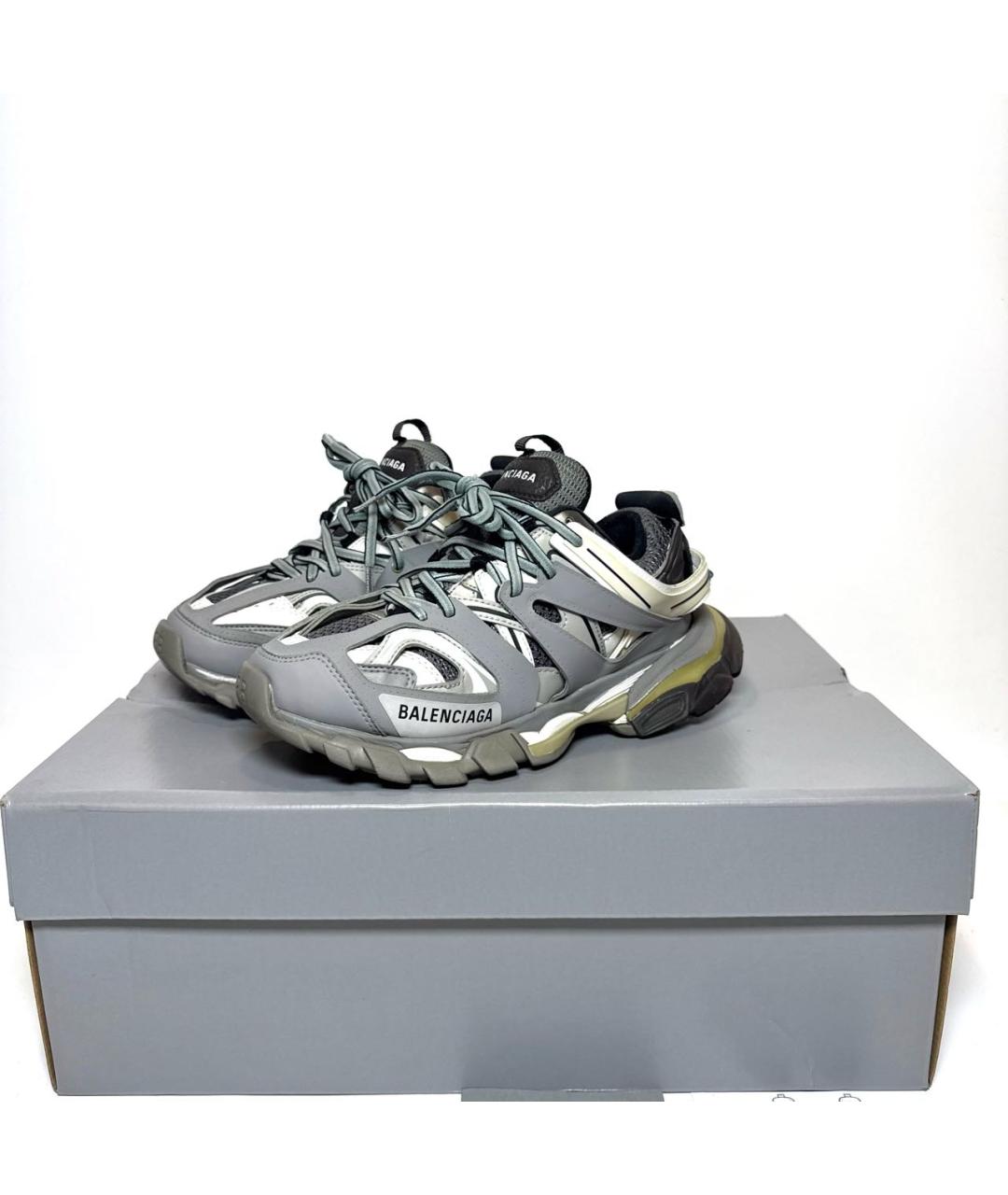 BALENCIAGA Серые кожаные кроссовки, фото 5