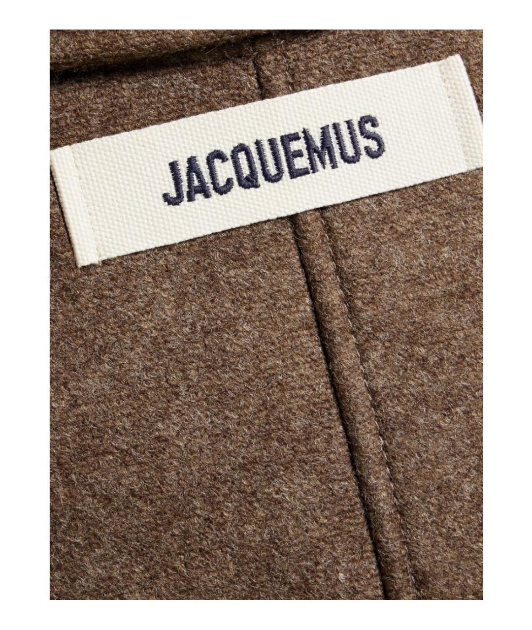 JACQUEMUS Коричневая шерстяная куртка, фото 4