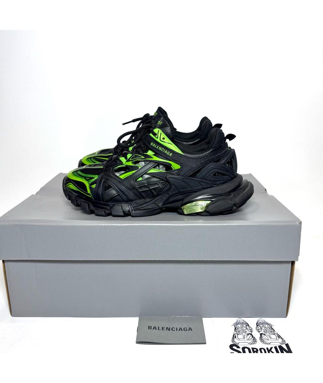 BALENCIAGA Черные кожаные кроссовки, фото 8
