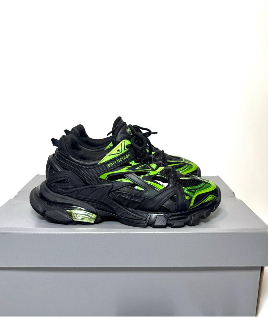 BALENCIAGA Черные кожаные кроссовки, фото 9