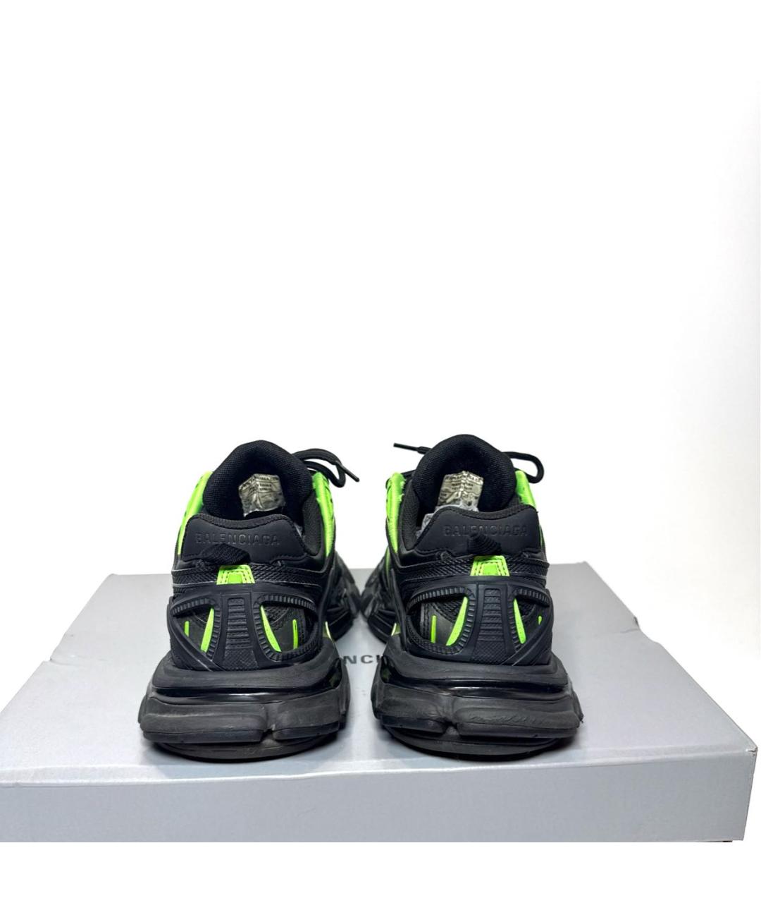 BALENCIAGA Черные кожаные кроссовки, фото 4