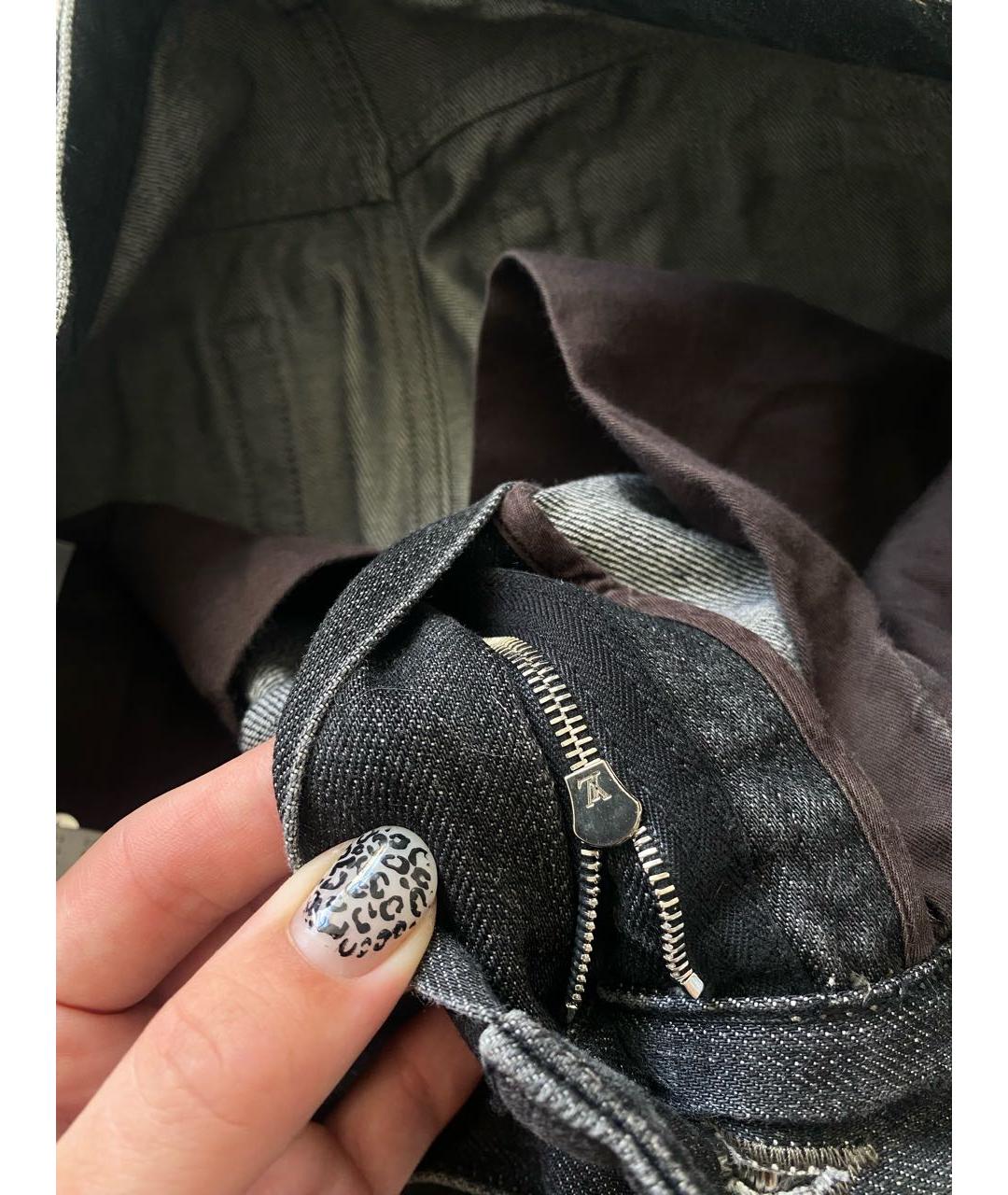 LOUIS VUITTON Антрацитовые хлопковые прямые джинсы, фото 7