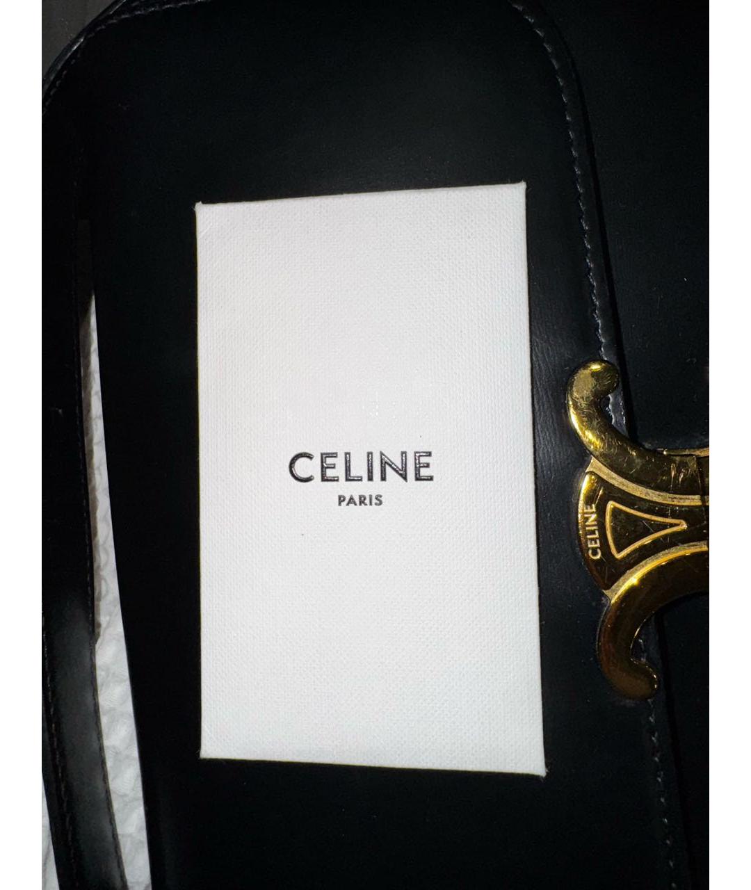 CELINE Черная кожаная сумка через плечо, фото 6