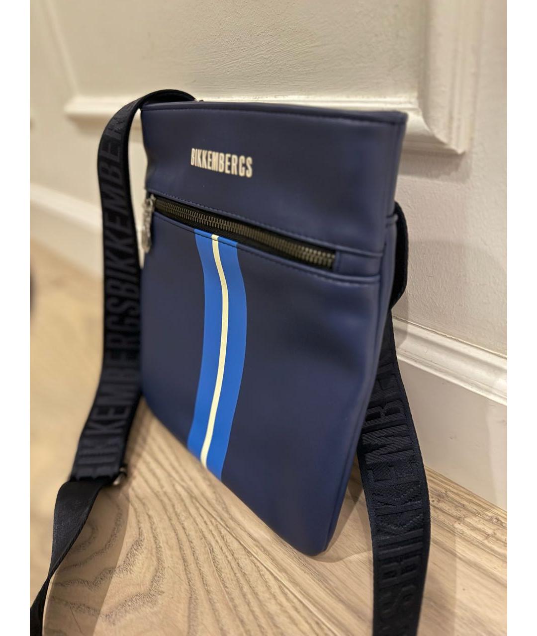 BIKKEMBERGS Синяя сумка на плечо из искусственной кожи, фото 5