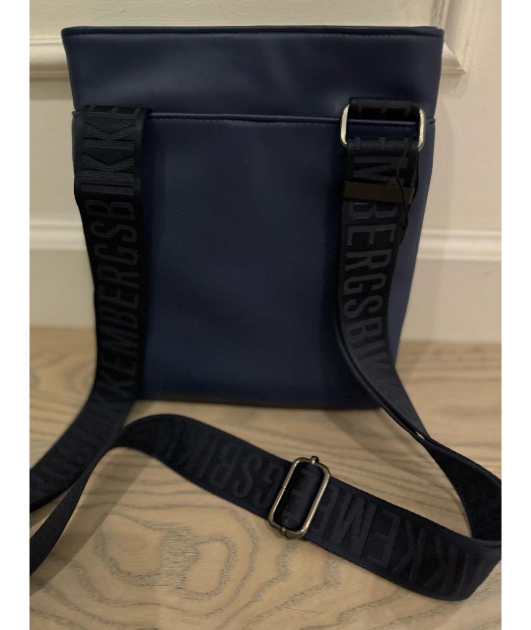 BIKKEMBERGS Синяя сумка на плечо из искусственной кожи, фото 3