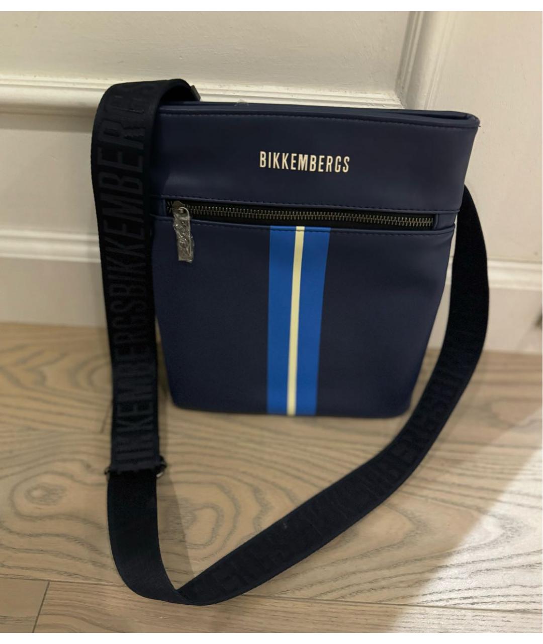 BIKKEMBERGS Синяя сумка на плечо из искусственной кожи, фото 6