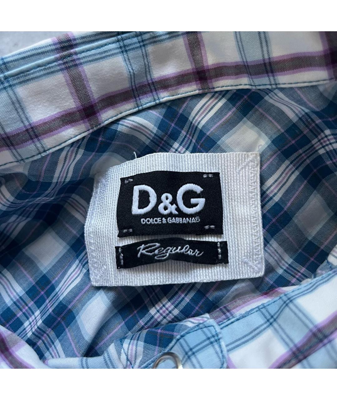 DOLCE&GABBANA Голубая хлопковая кэжуал рубашка, фото 2