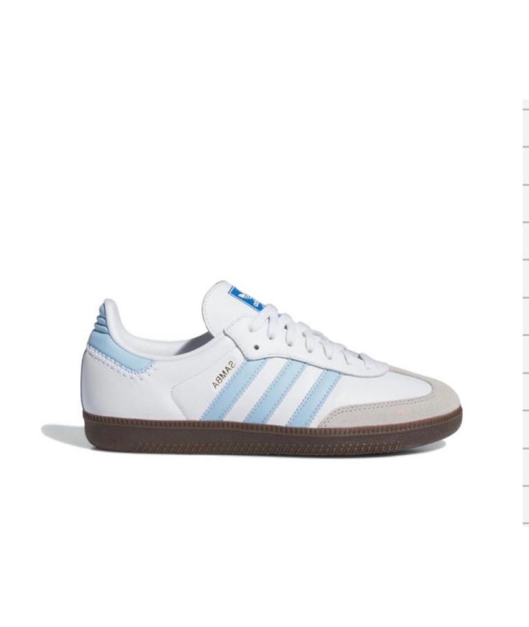 ADIDAS Голубые кожаные кроссовки, фото 2