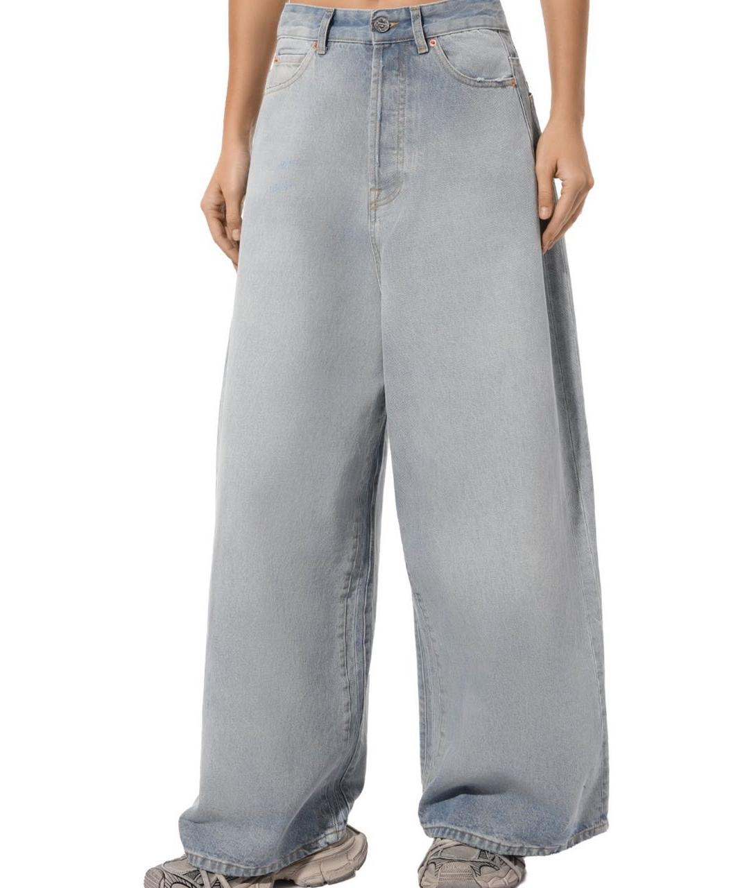 VETEMENTS Голубые хлопковые брюки широкие, фото 2
