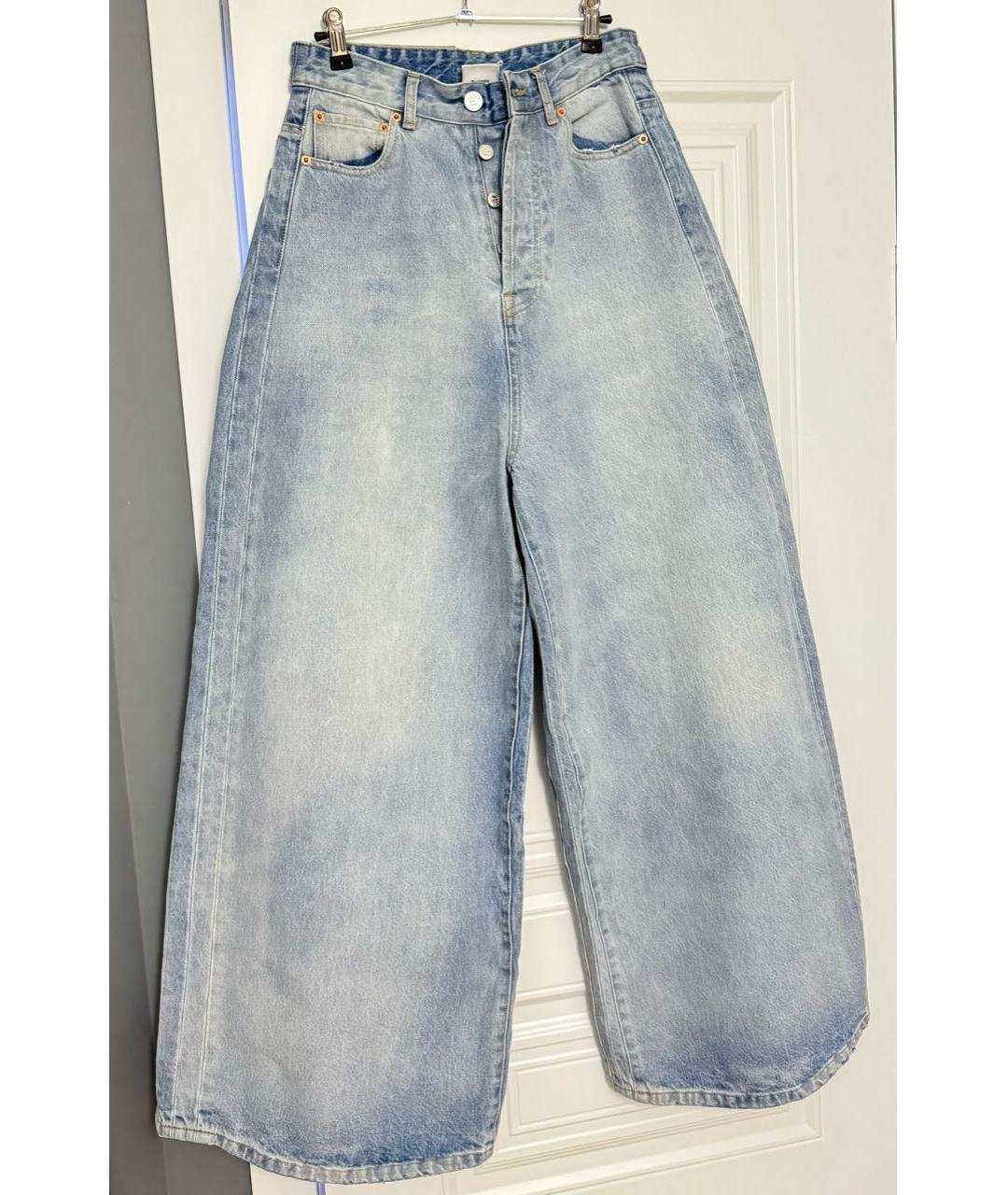 VETEMENTS Голубые хлопковые брюки широкие, фото 6