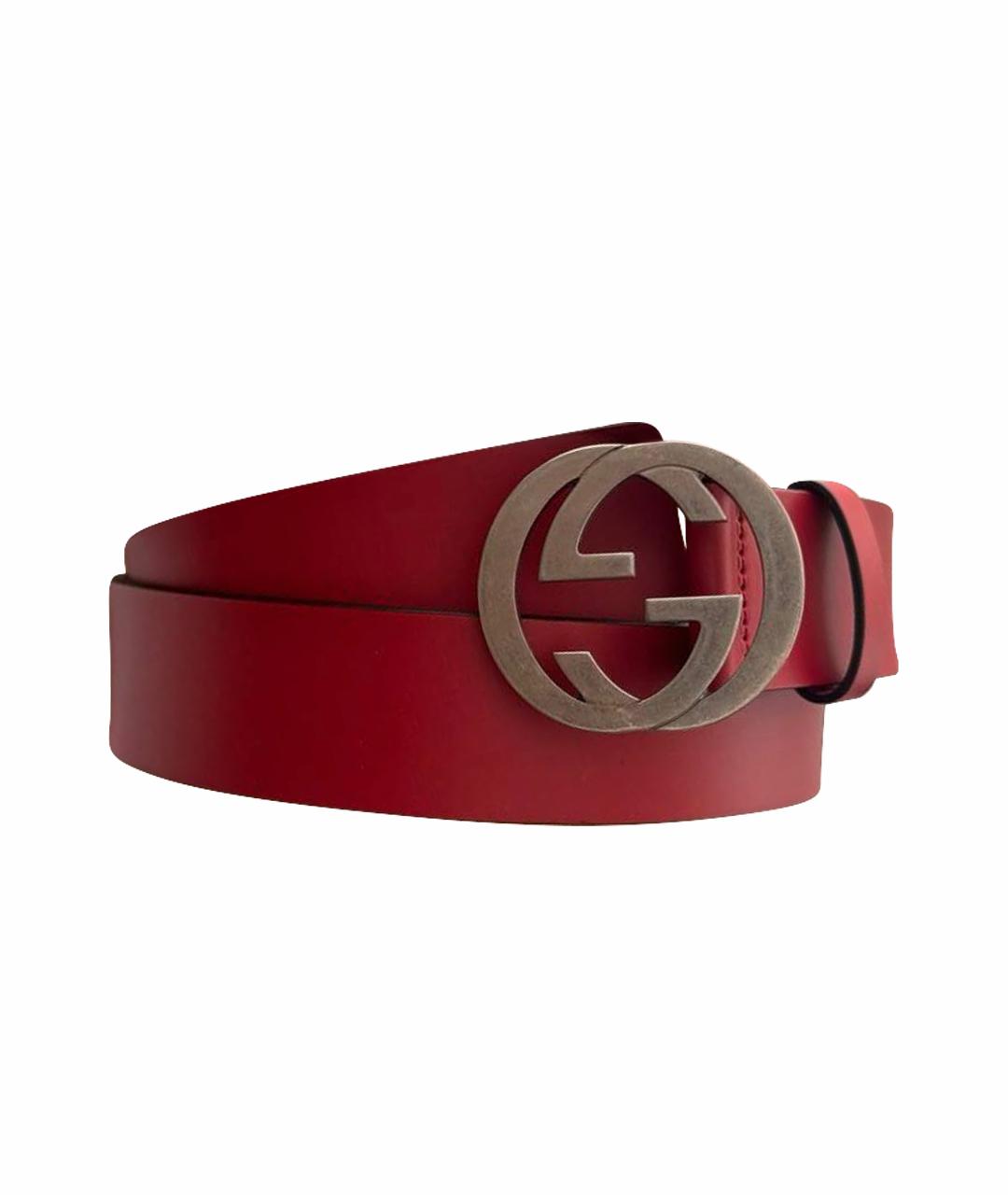 GUCCI Красный кожаный ремень, фото 1