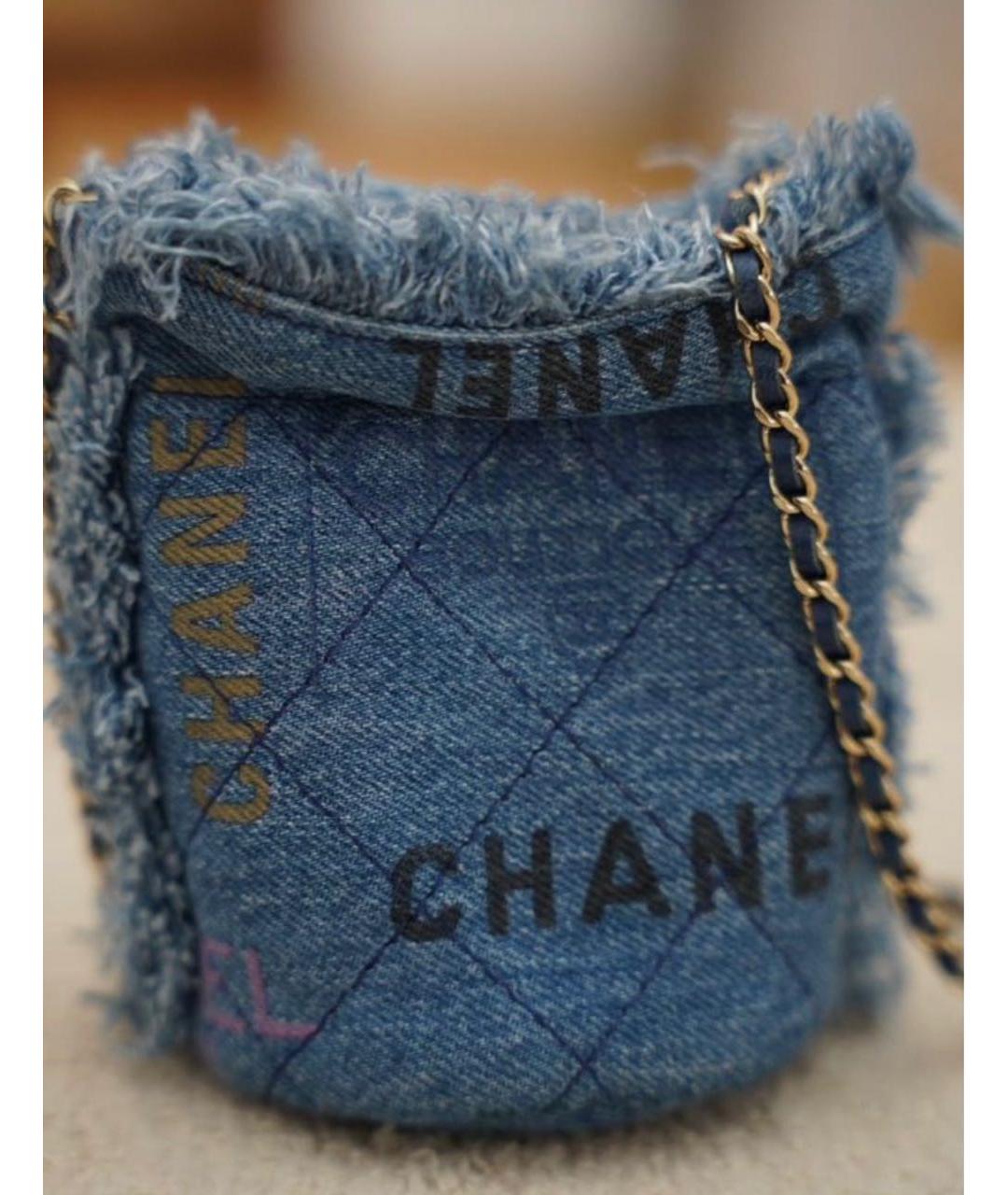 CHANEL Синяя деним сумка через плечо, фото 3
