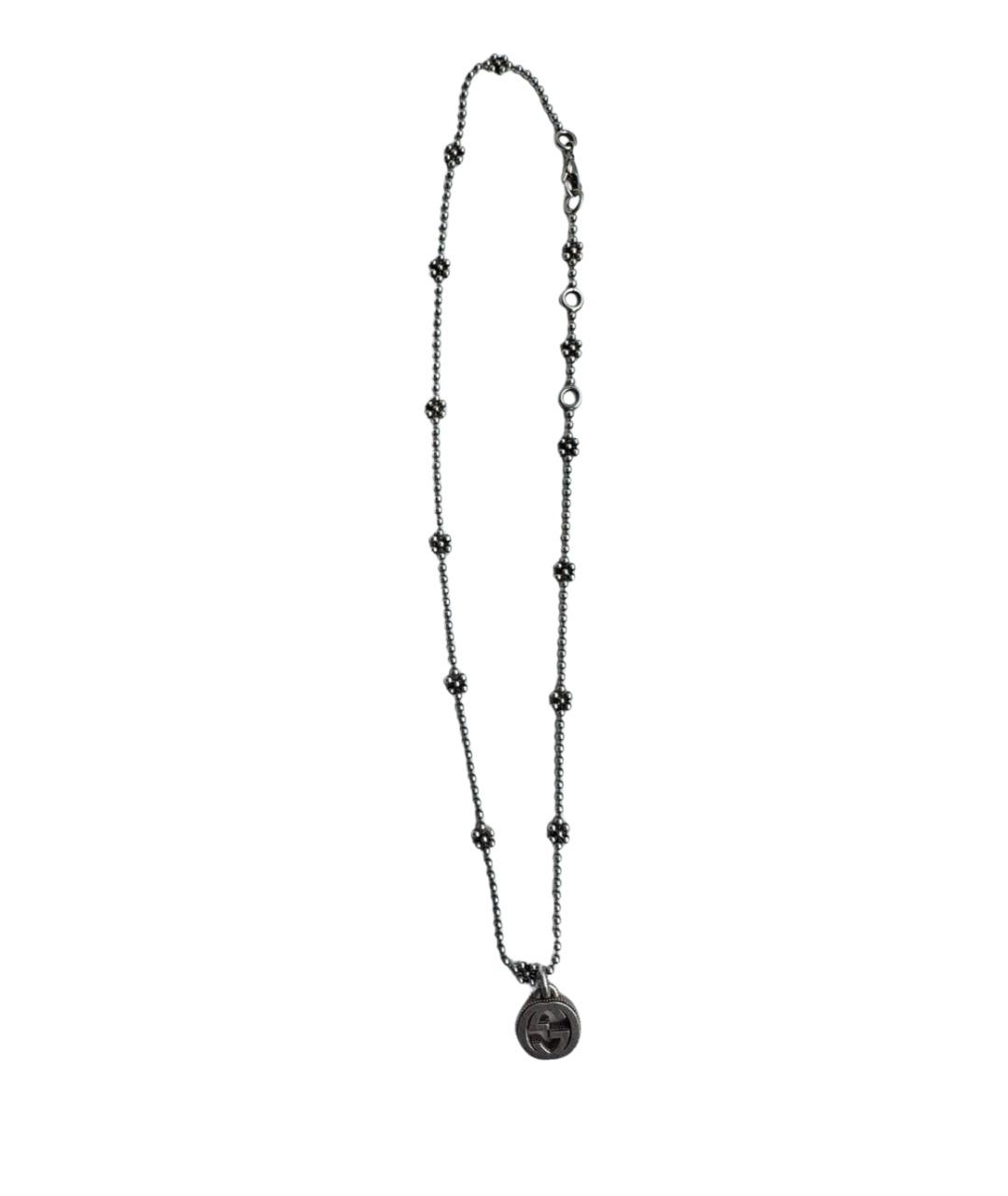 GUCCI Серебряное серебряное колье, фото 3
