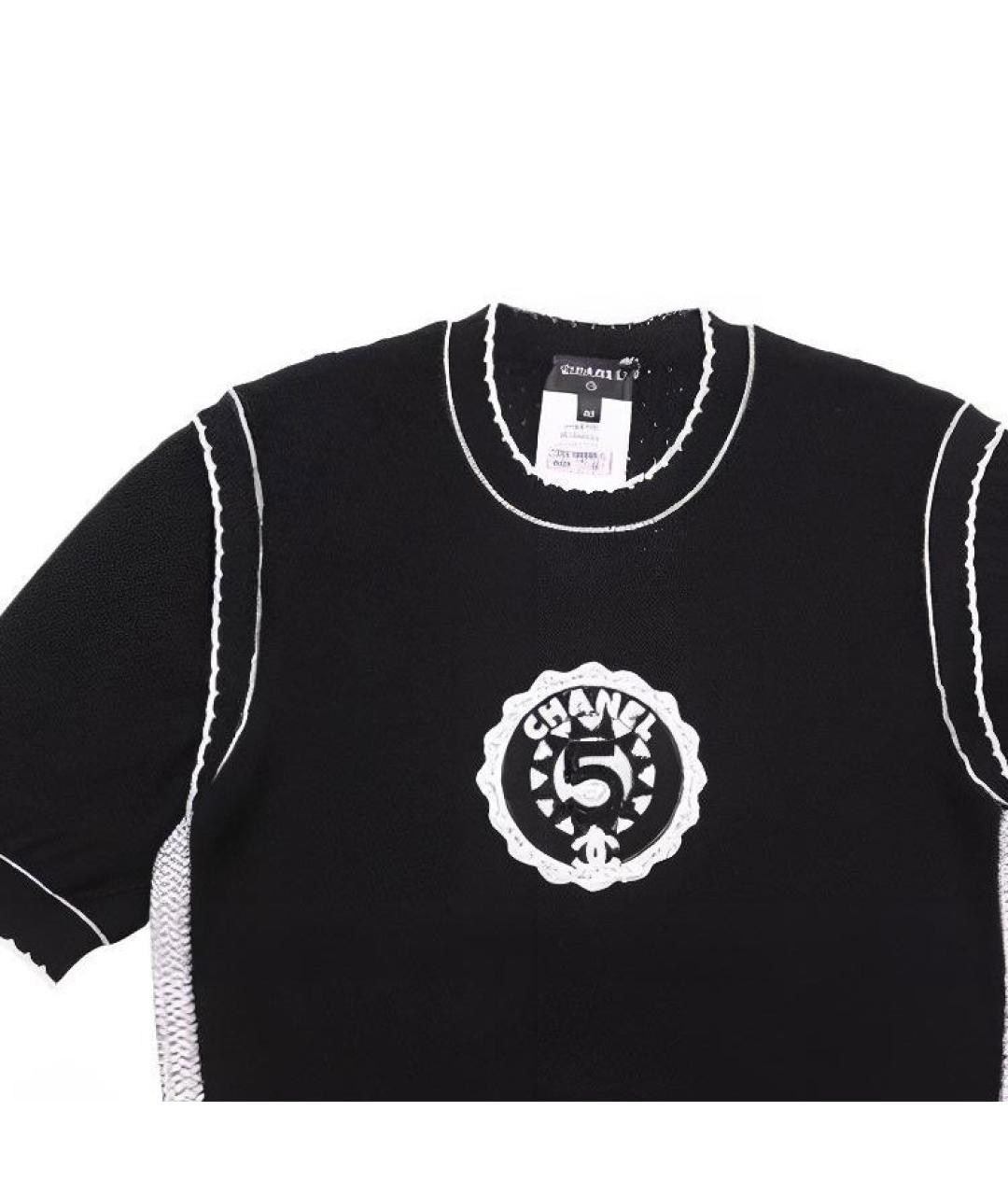 CHANEL Черная хлопковая футболка, фото 3