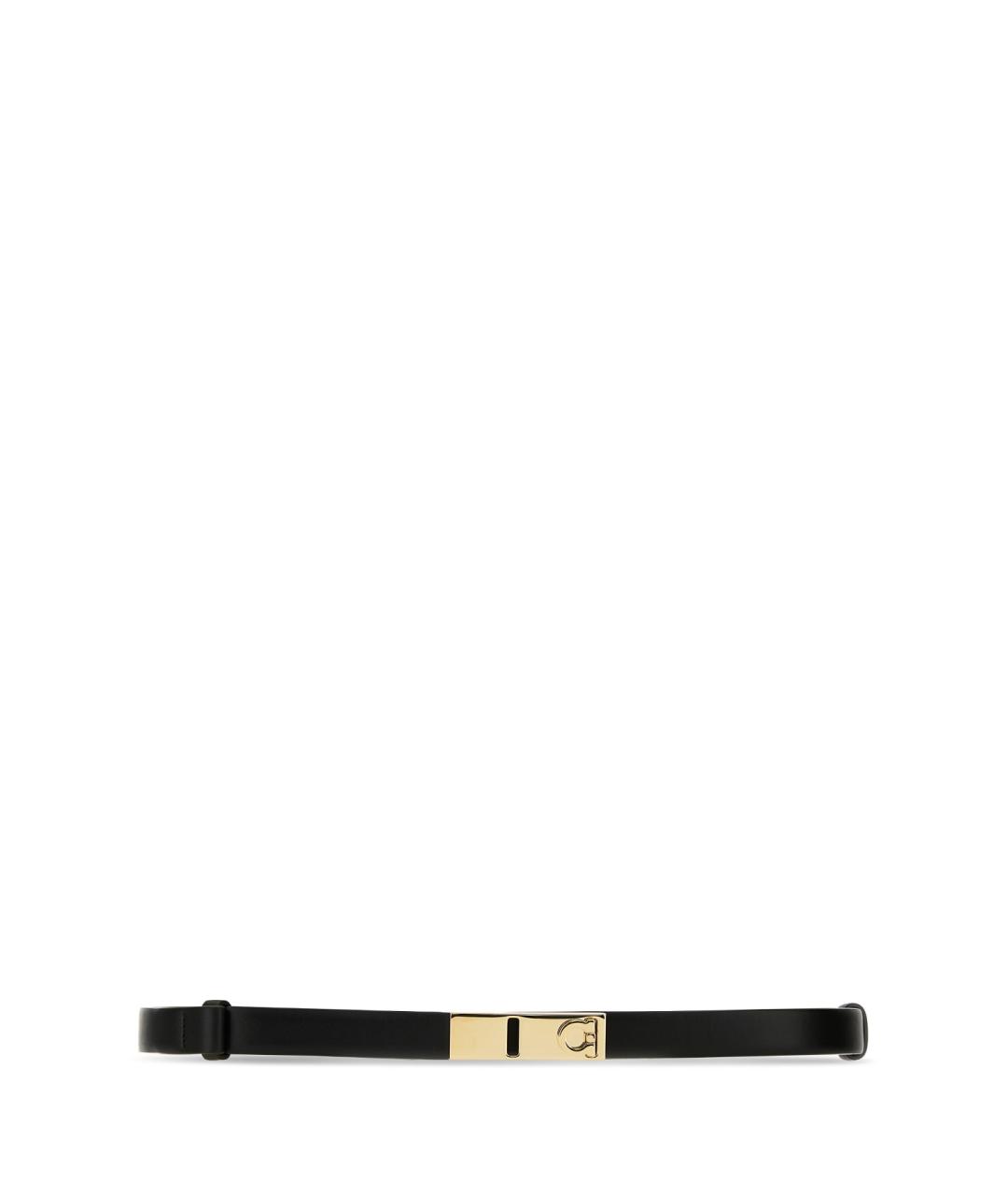FERRAGAMO Черный кожаный ремень, фото 1