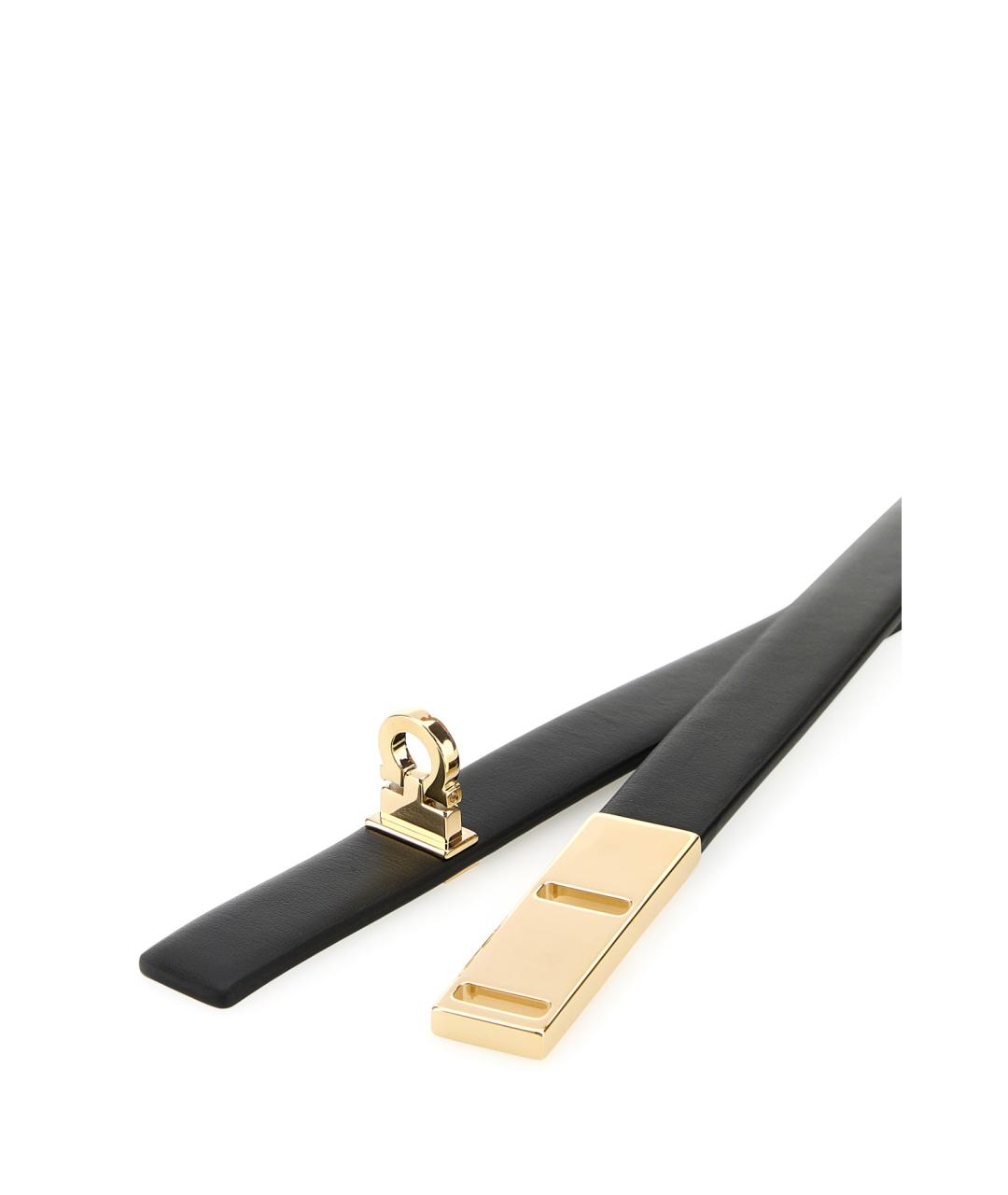 FERRAGAMO Черный кожаный ремень, фото 3