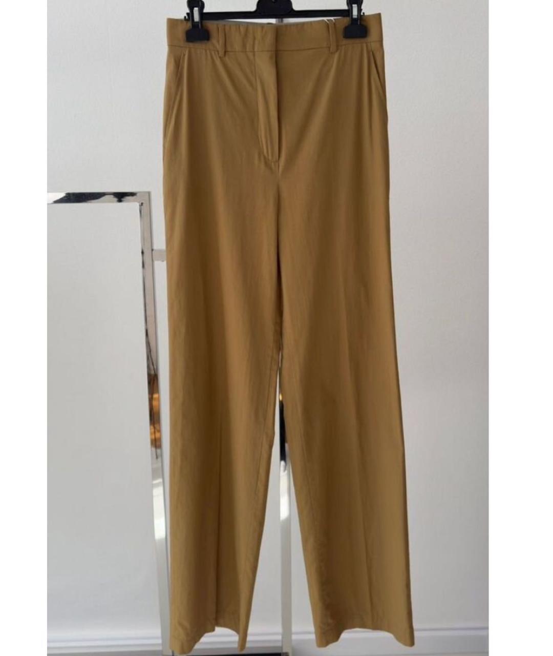 MAX MARA STUDIO Коричневые хлопковые прямые брюки, фото 9