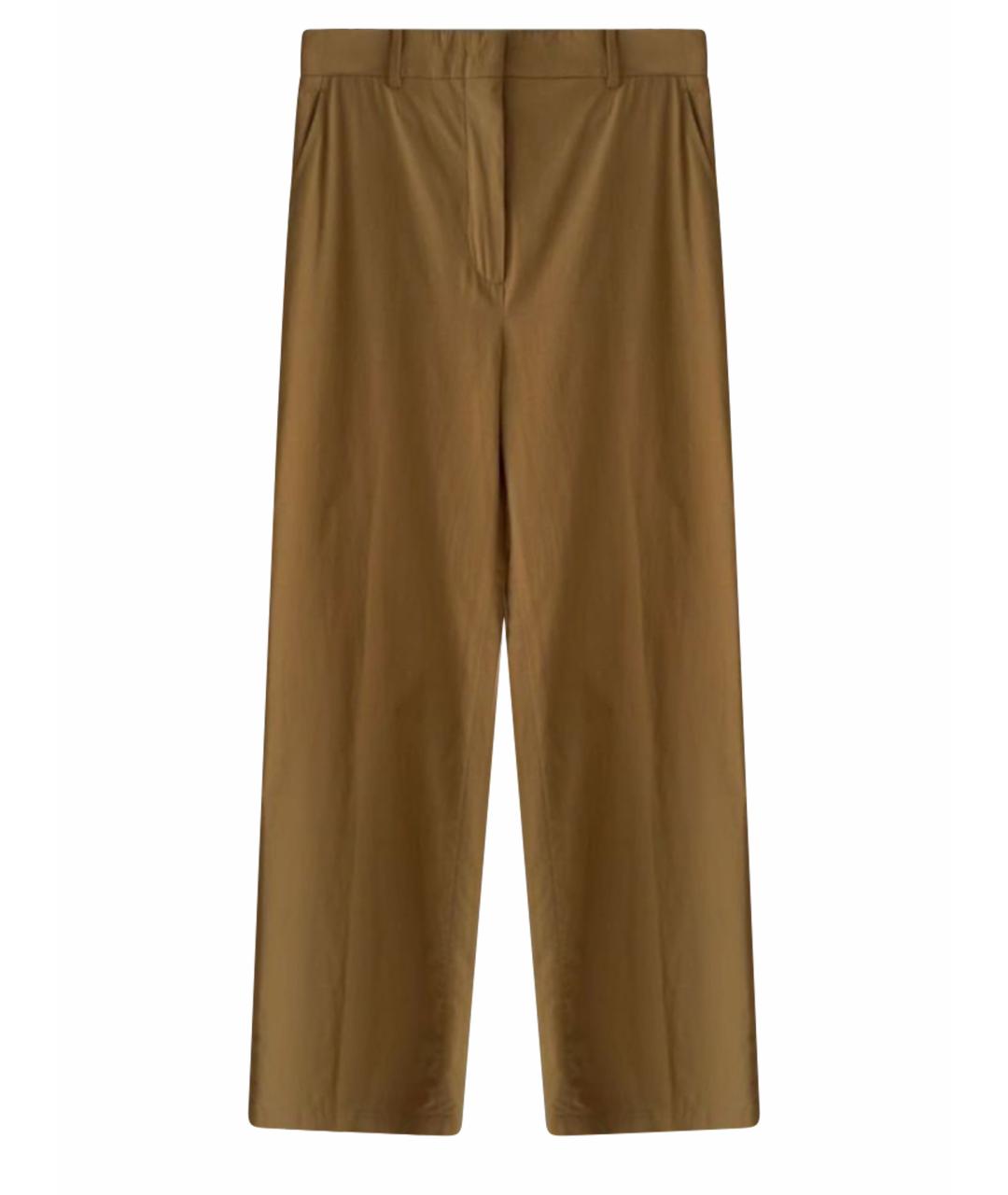 MAX MARA STUDIO Коричневые хлопковые прямые брюки, фото 1