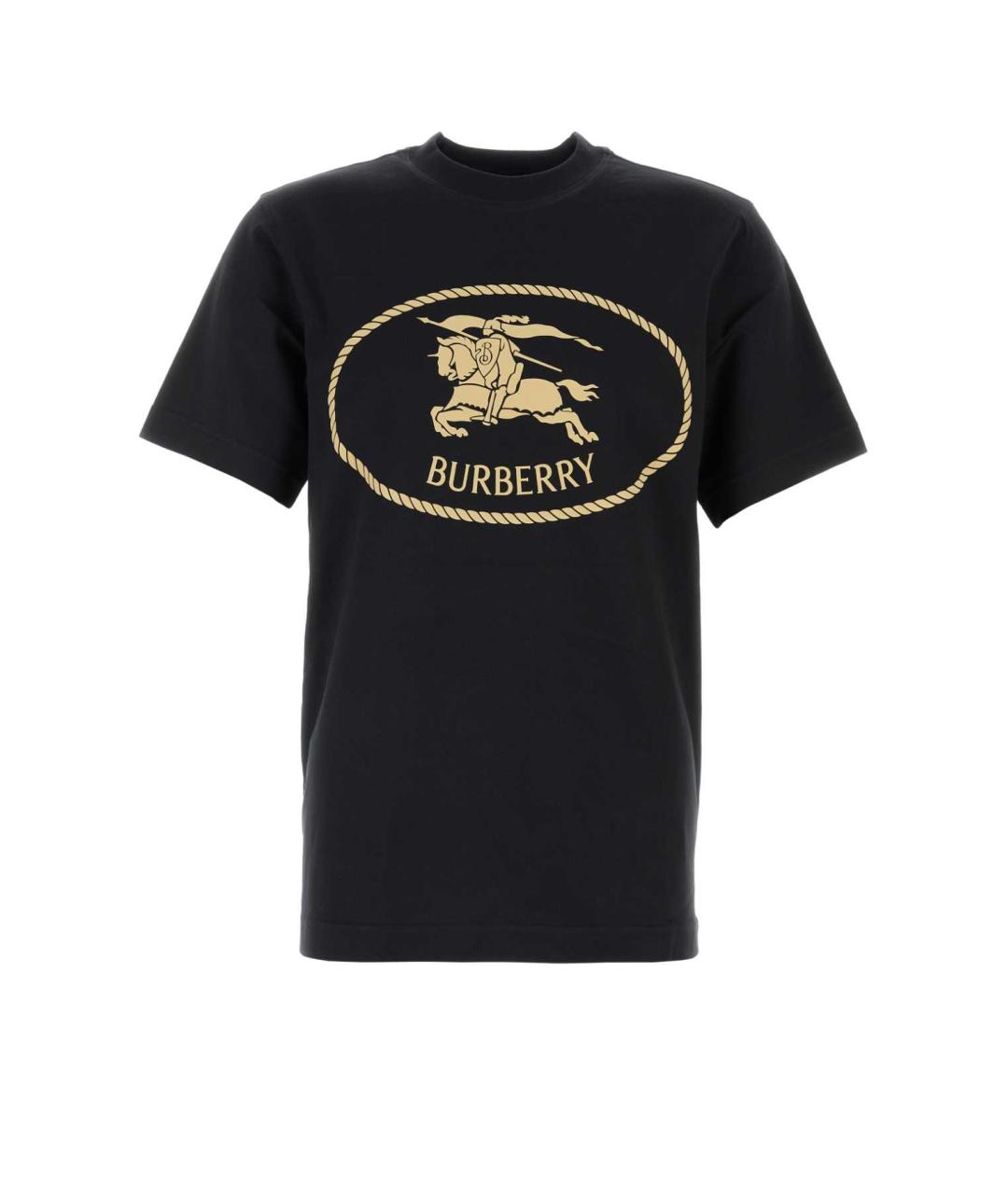 BURBERRY Черная хлопковая футболка, фото 1