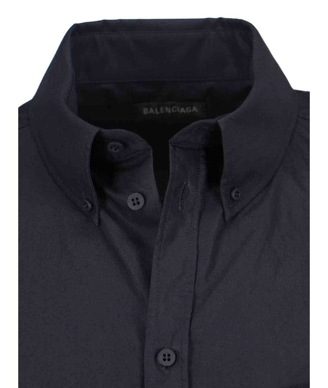 BALENCIAGA Черная хлопко-полиэстеровая кэжуал рубашка, фото 4