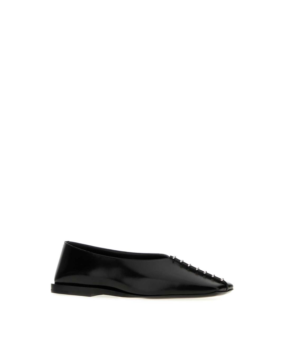 JIL SANDER Черные кожаные балетки, фото 2
