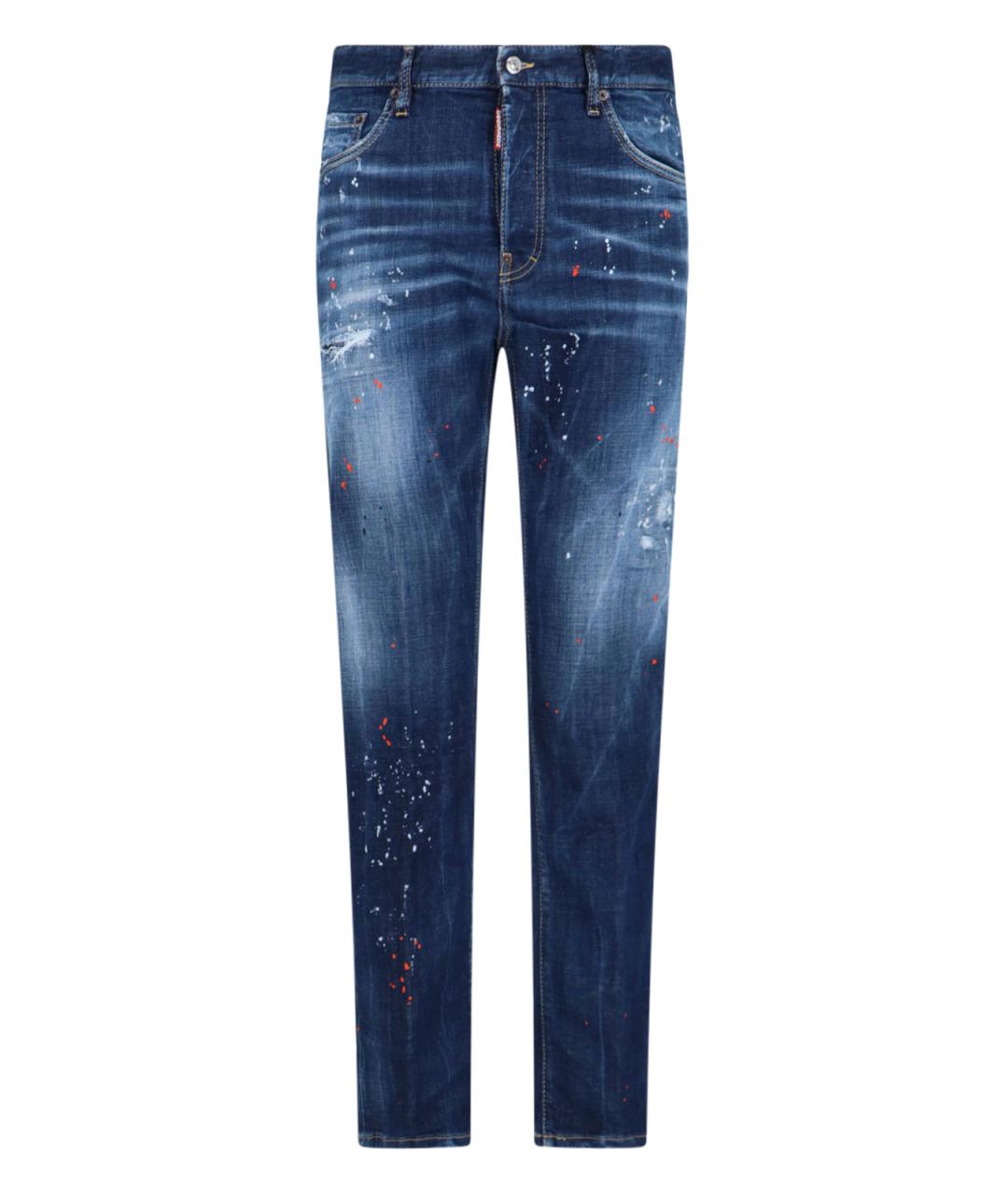 DSQUARED2 Синие хлопковые прямые джинсы, фото 1
