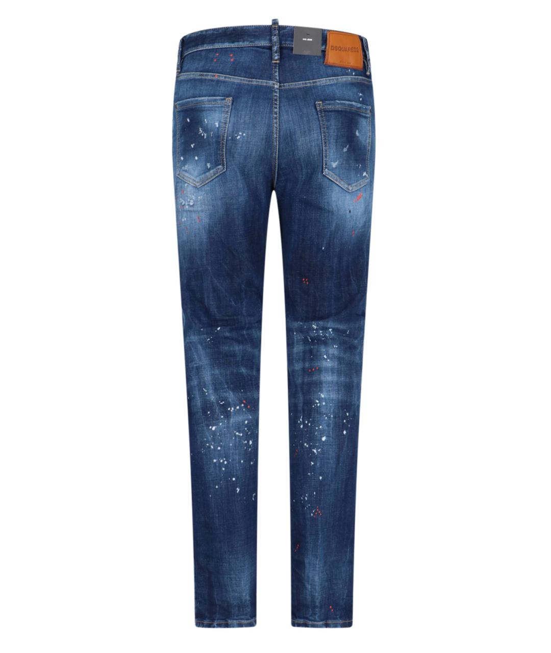 DSQUARED2 Синие хлопковые прямые джинсы, фото 2