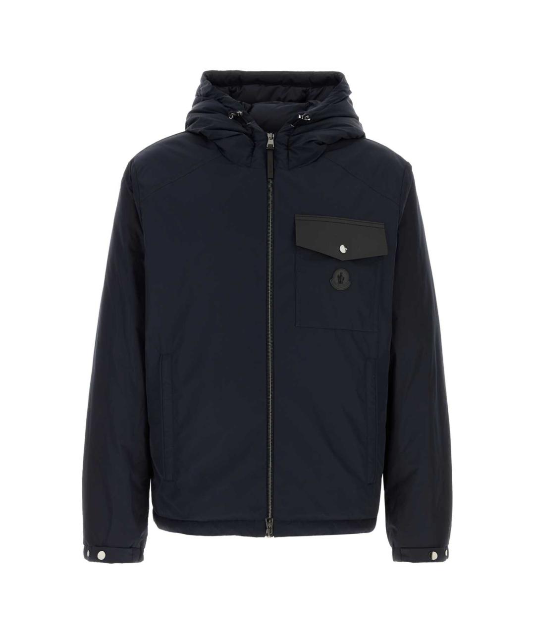 MONCLER Темно-синяя синтетическая куртка, фото 1