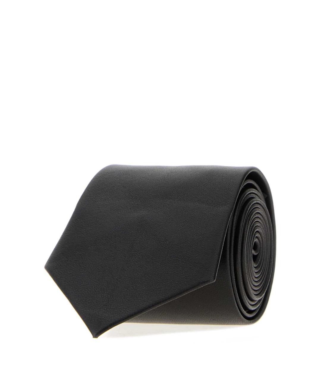 TOM FORD Черный кожаный галстук, фото 1