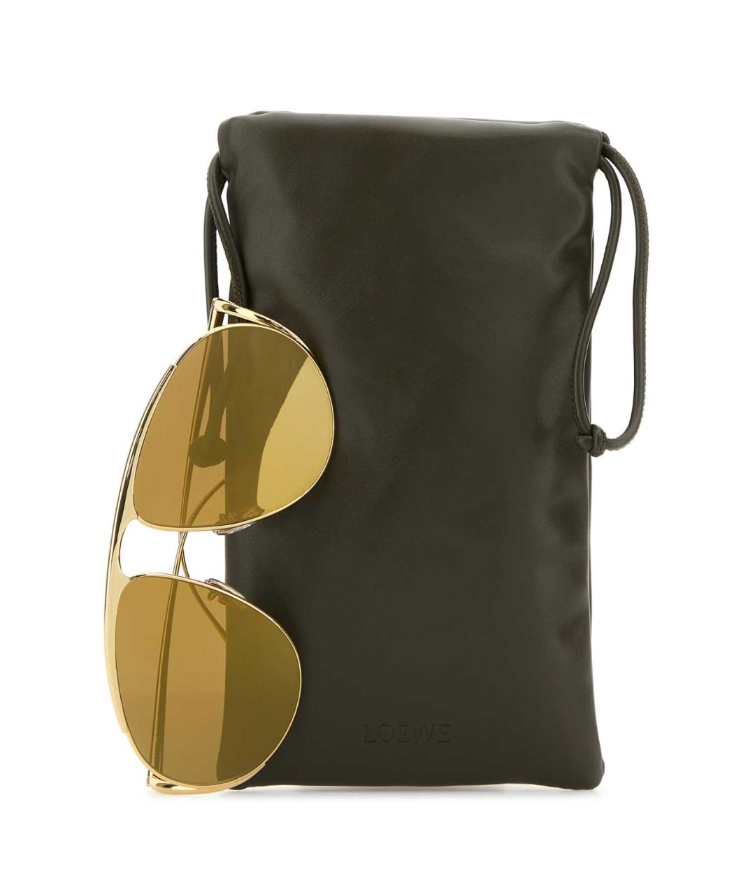 LOEWE Золотые металлические солнцезащитные очки, фото 3